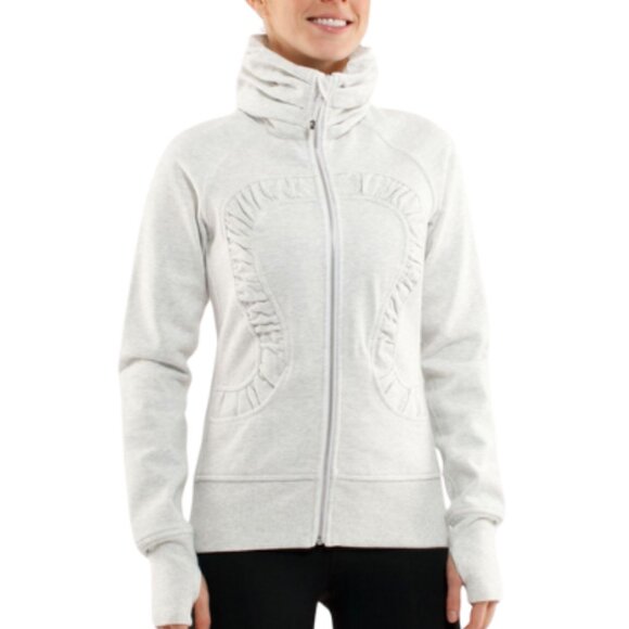 Lululemon Womens 6 Cuddle Up Jacket Heathered White - Picture 1 of 16